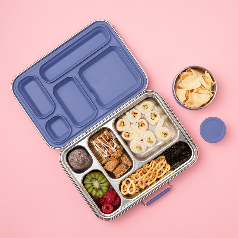 leak proof stainless steel lunch box indigo - nudie rudie lunch box