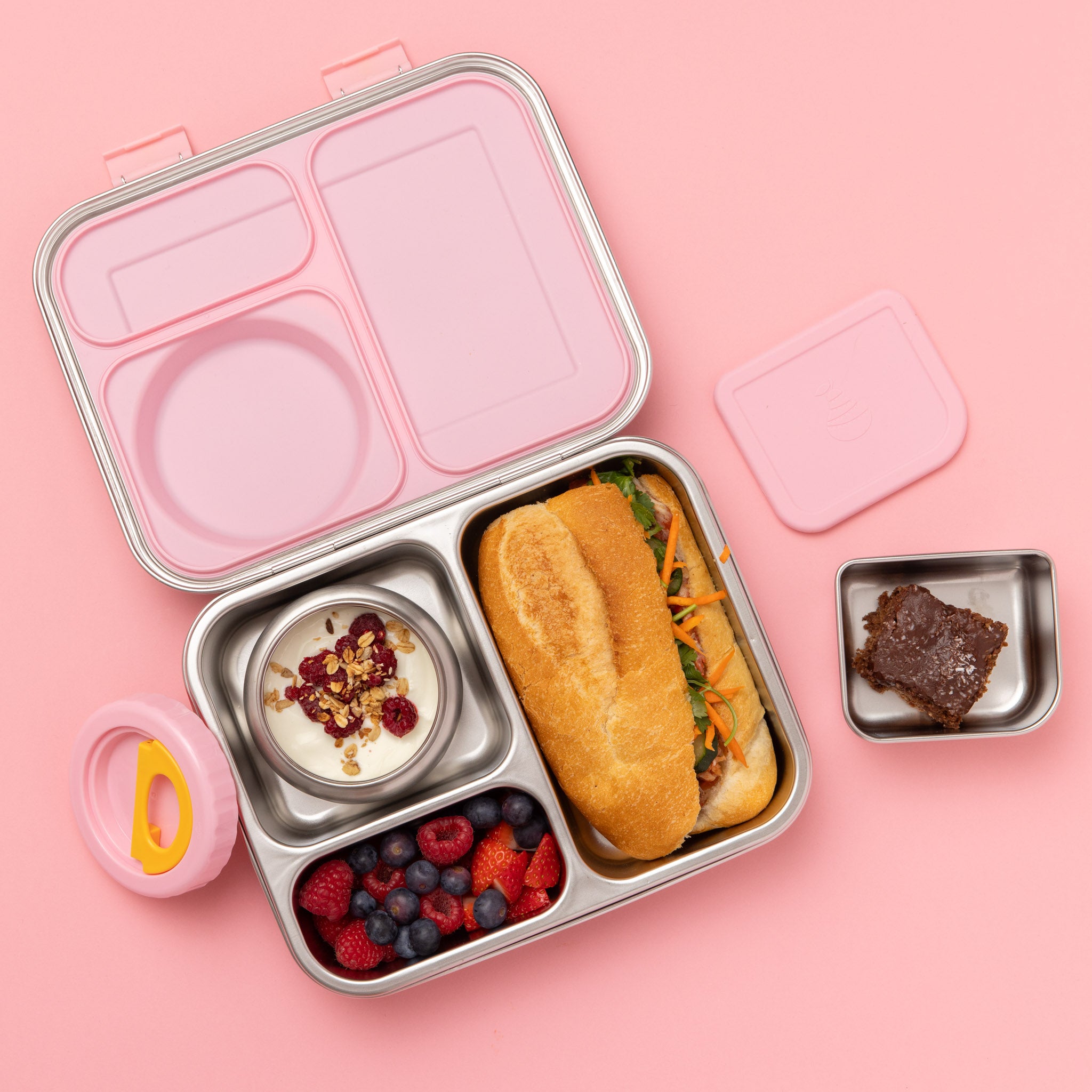 The Hot n Cold Hero Box (Pink) Stainless Steel Lunch Box with In