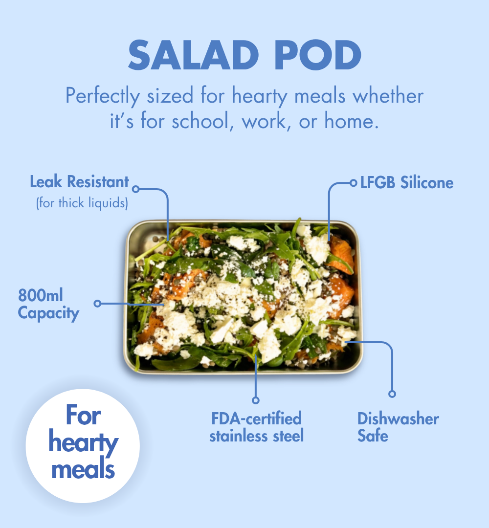 Salad Pod (Blue) - Modular Lunch Box System