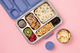 leak proof stainless steel lunch box indigo - nudie rudie lunch box