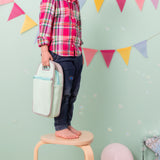 mint neoprene lunch bag with grey binding and bottle holder - nudie rudie lunch box