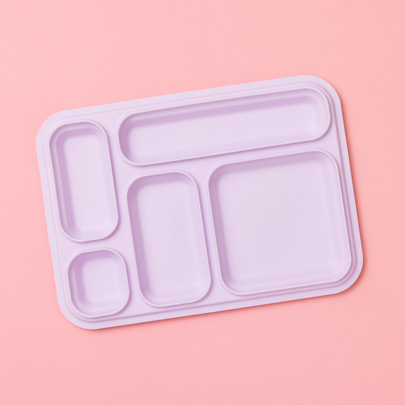 soft lilac silicone replacement seal for our 5 compartment stainless steel lunch box