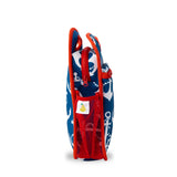 neoprene insulated lunch bag navy with white anchors and bright red binding - nudie rudie lunch box