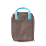 Khaki insulated lunch bag with light blue handles - nudie rudie lunch box 