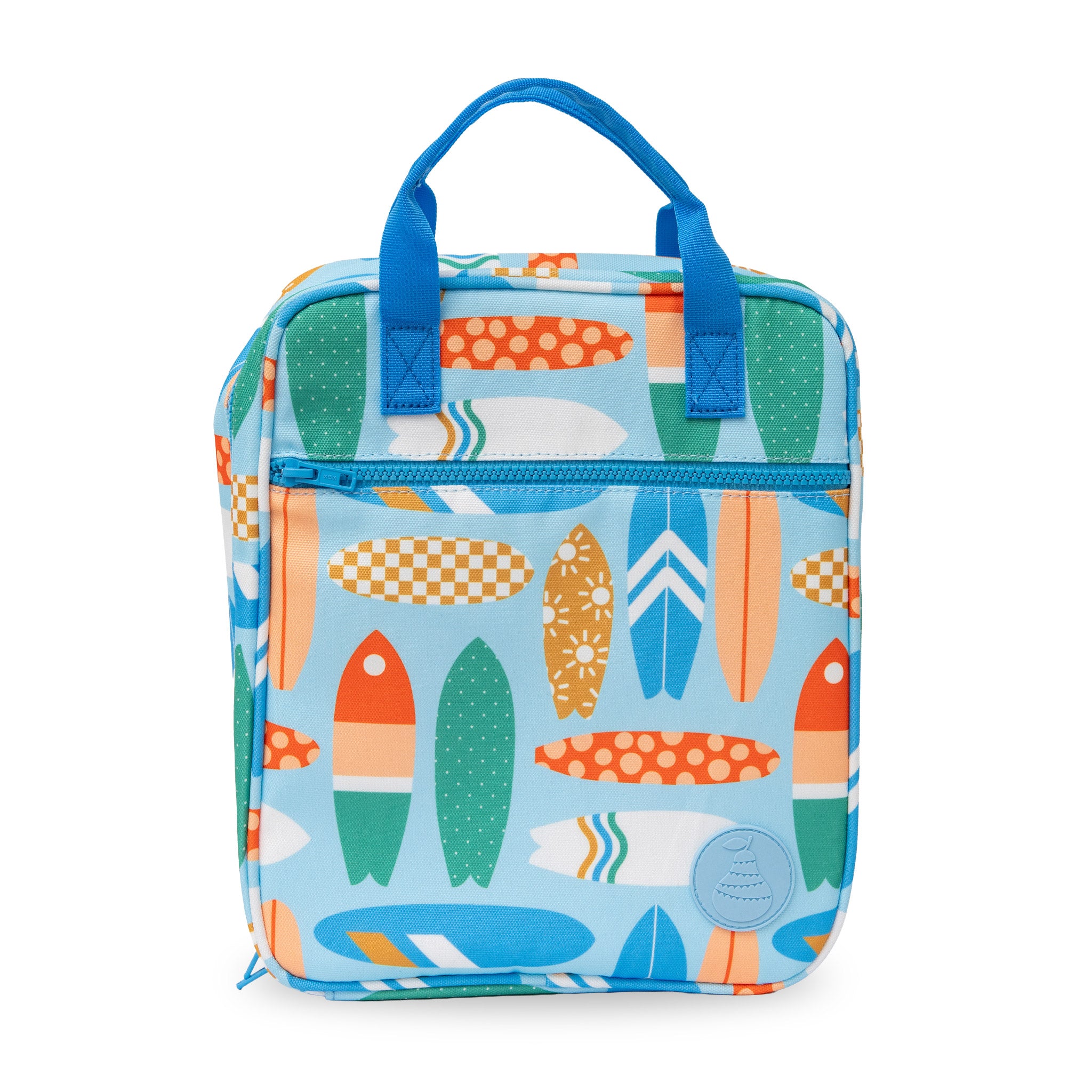 jumbo sized lunch bag with vintage surfboard print 