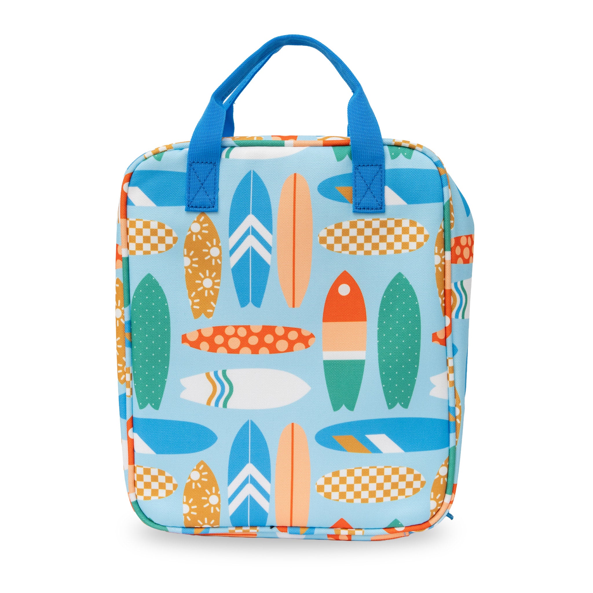 jumbo sized lunch bag with vintage surfboard print 