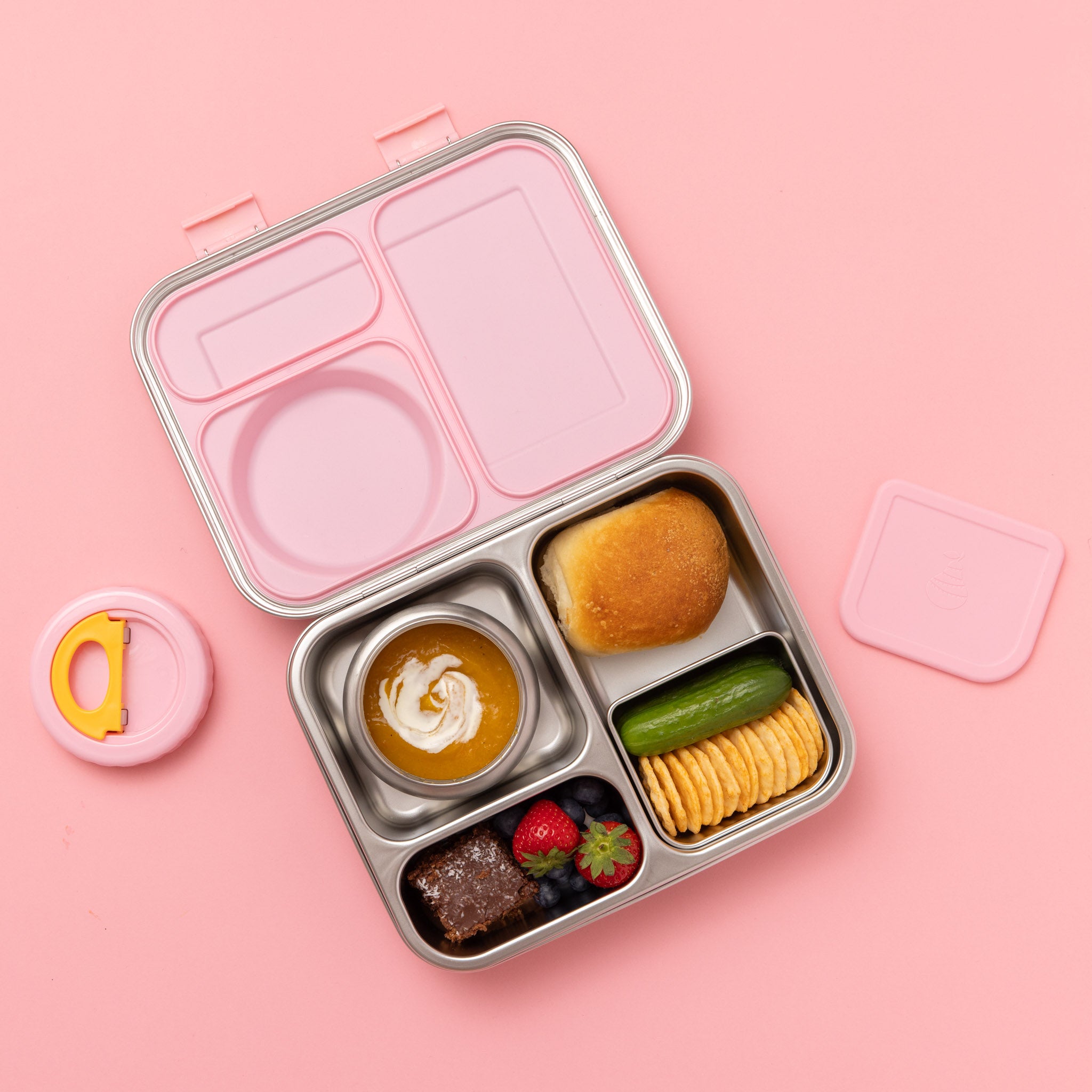 Pink Color Lunch Box The Hot n Cold Hero Box (Pink) 2.0 - Stainless Steel Lunch Box with In