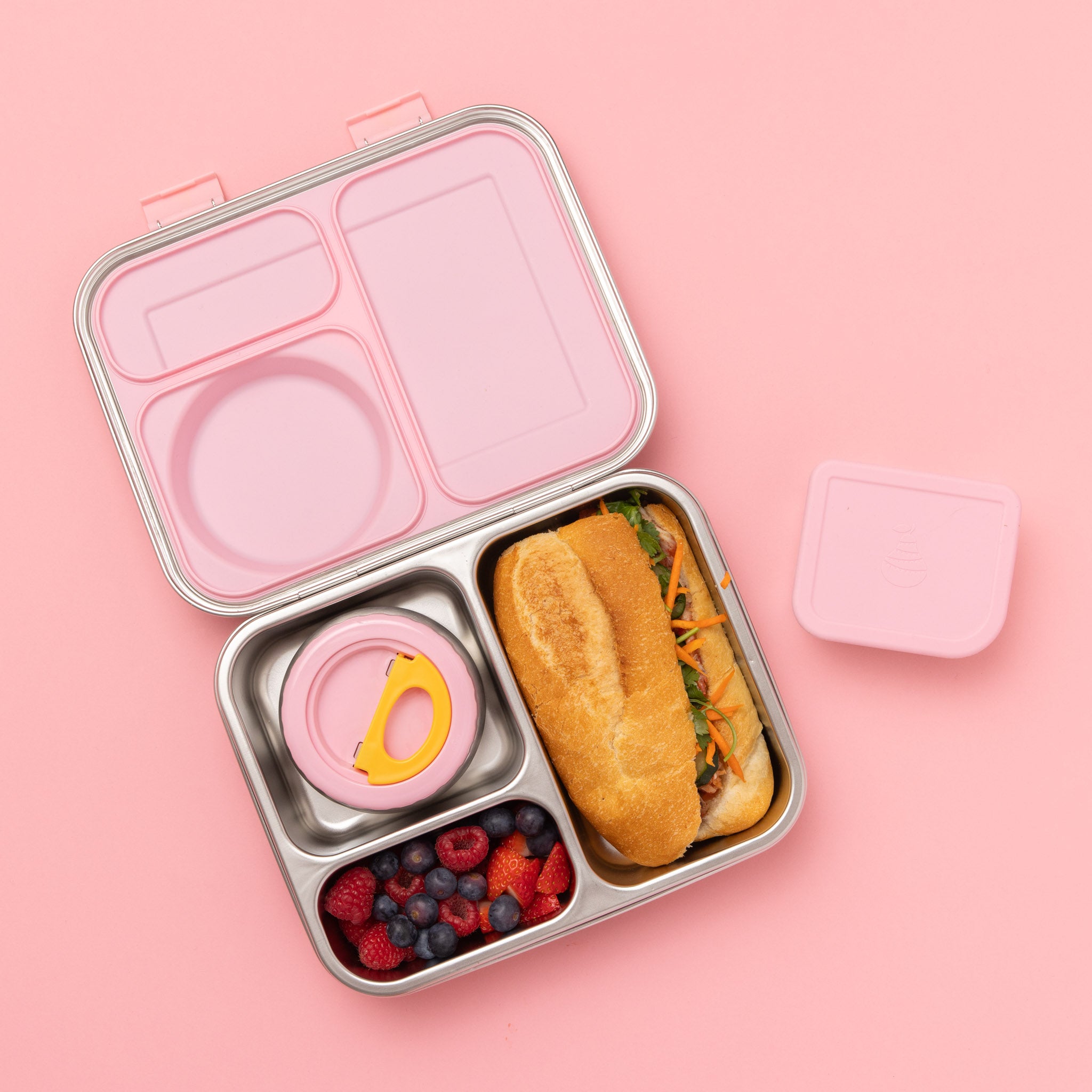 The Hot n Cold Hero Box (Pink) Stainless Steel Lunch Box with In