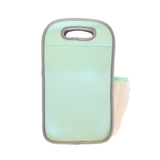 mint neoprene lunch bag with grey binding and bottle holder - nudie rudie lunch box