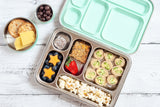 stainless steel leakproof lunch box with mint silicone seal on lid - nudie rudie lunch box