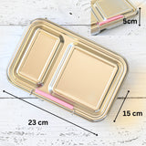 stainless steel two compartment lunchbox with pink fizz silicone seal - nudie rudie lunch box